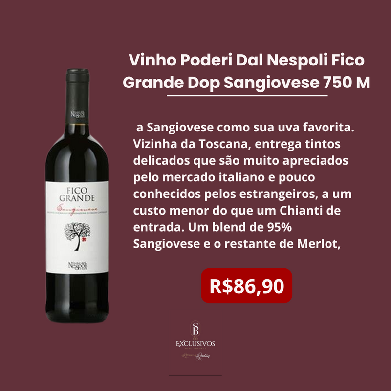 Vinho Poderi Dal Nespoli Fico Grande Dop Sangiovese