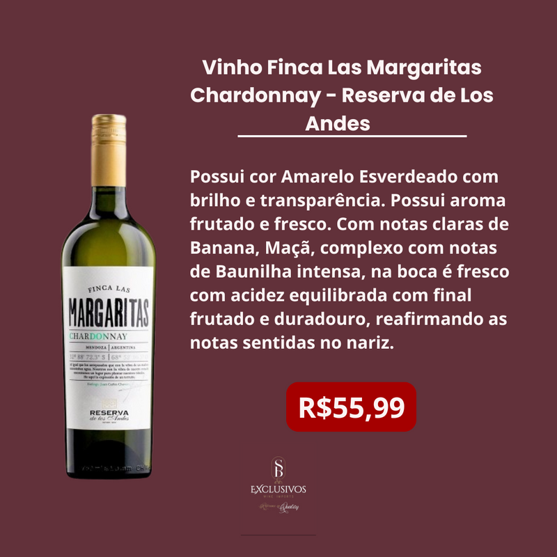 Vinho Finca Las Margaritas Chardonnay - Reserva de Los Andes