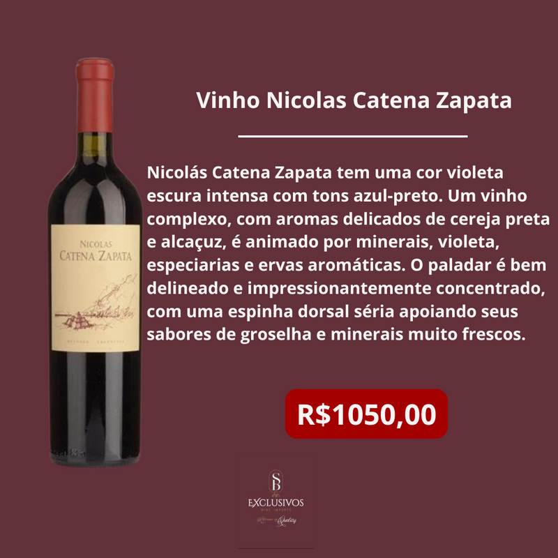 Vinho Nicolas Catena Zapata 2019 750ml