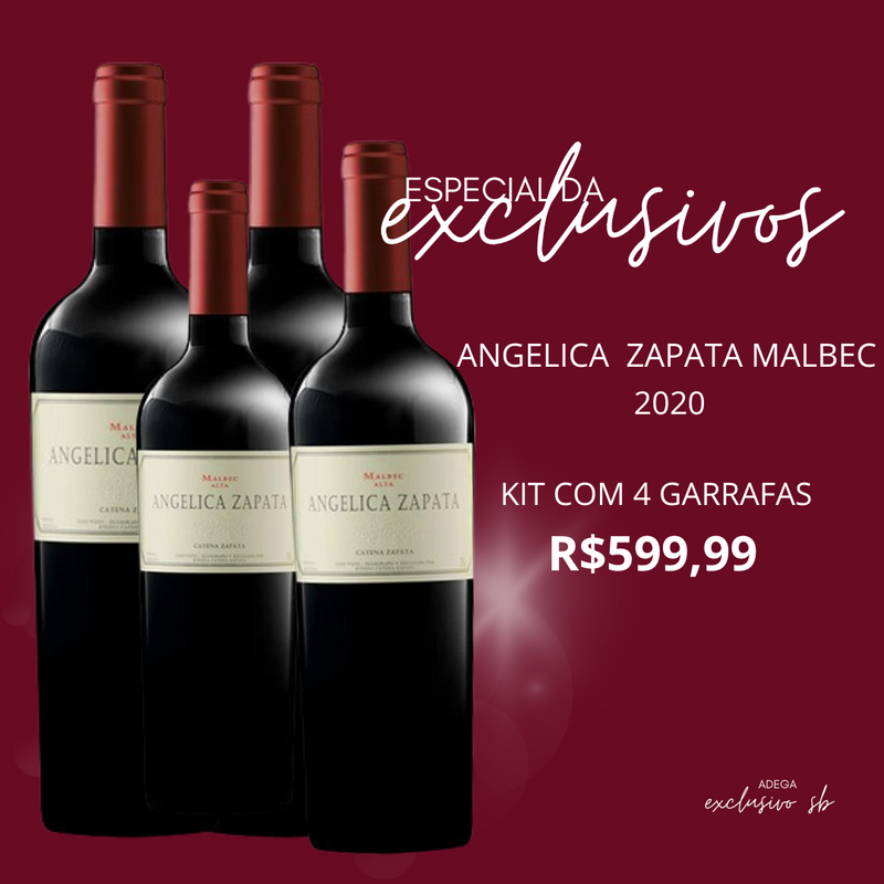 Kit Angelica Zapata Malbec 2020 com 4 garrafas.